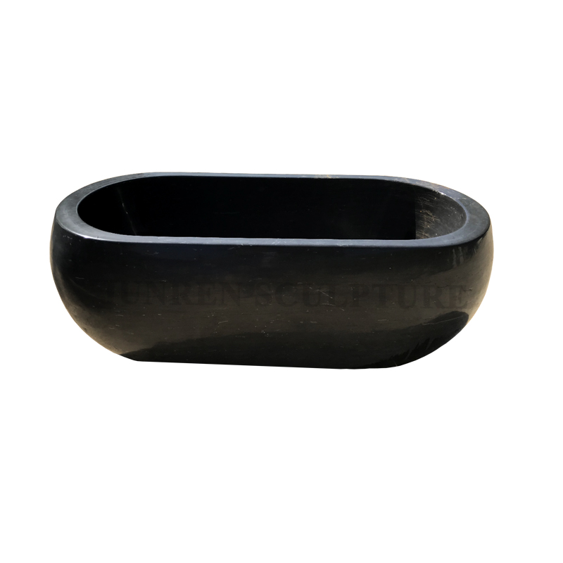 Bathroom stone bathtub black marble bathtub with hand carved